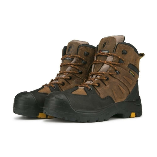 ROCKROOSTER Woodland Brown 6 inch Waterproof Safety Toe Leather Work Boots AK245
