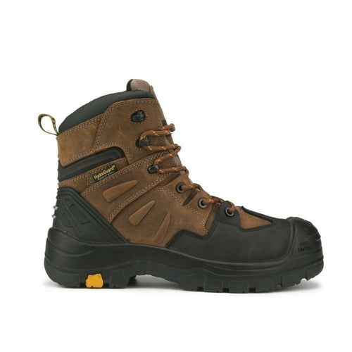ROCKROOSTER Woodland Brown 6 inch Waterproof Safety Toe Leather Work Boots AK245