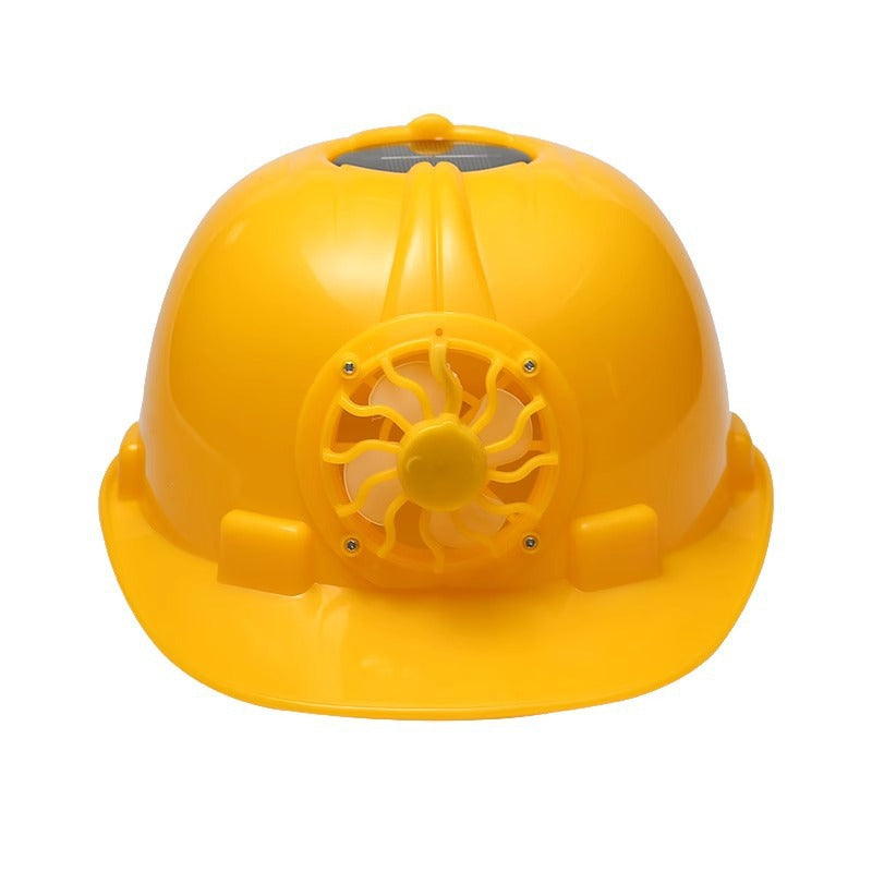 Solar Fan Safety Helmet - Electric Cooling, USB Rechargeable, Hi-Vis Construction Hard Hat
