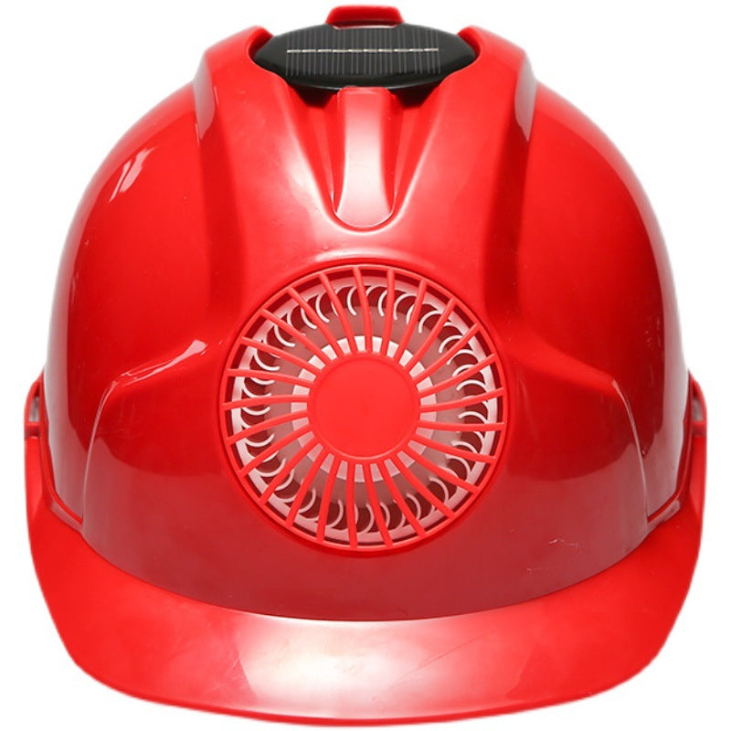 Solar Fan Safety Helmet - Electric Cooling, USB Rechargeable, Hi-Vis Construction Hard Hat