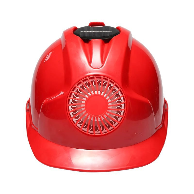 Solar Fan Safety Helmet - Electric Cooling, USB Rechargeable, Hi-Vis Construction Hard Hat