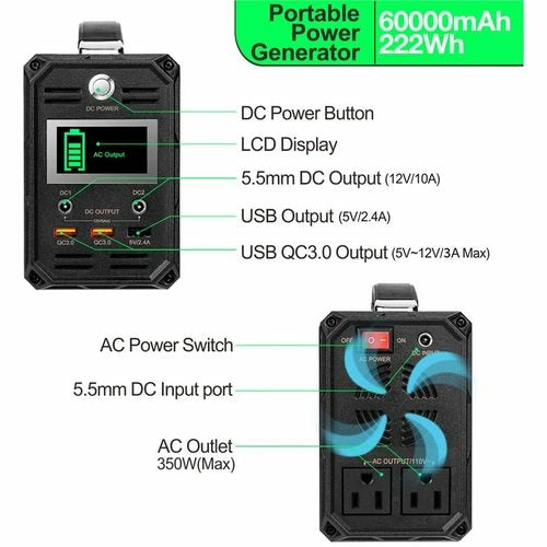 FlashFish 300W Portable Solar Generator
