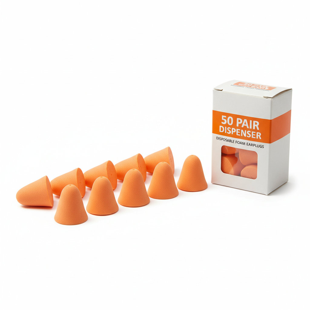 Disposable Foam Earplugs 50-Pair Box