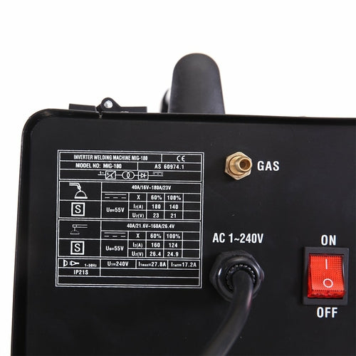 Traderight 180Amp Welder MIG ARC MAG Welding Machine Gas / Gasless