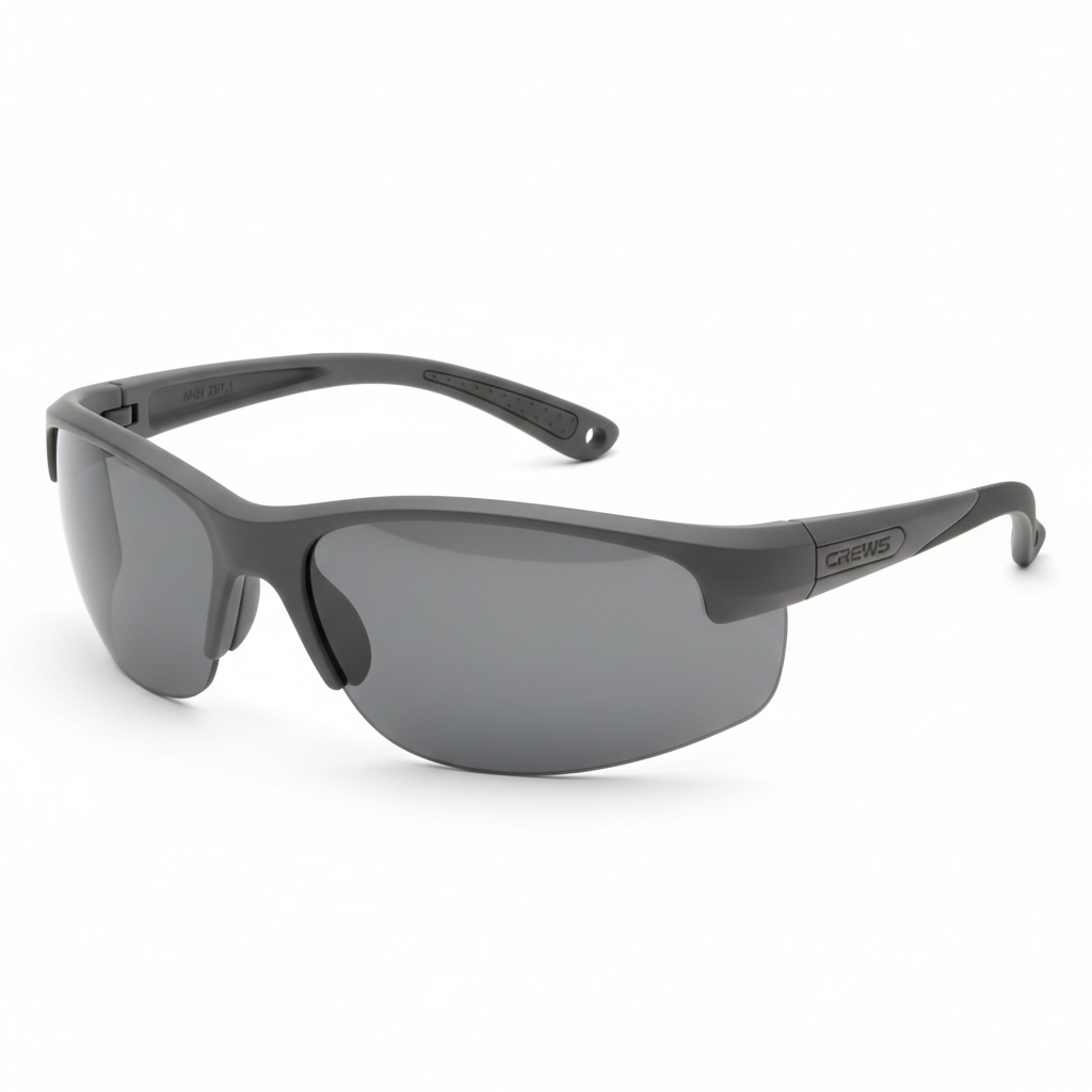 Crews CK112 CheckMate safety glasses gray lens gray frame ANSI Z87.1